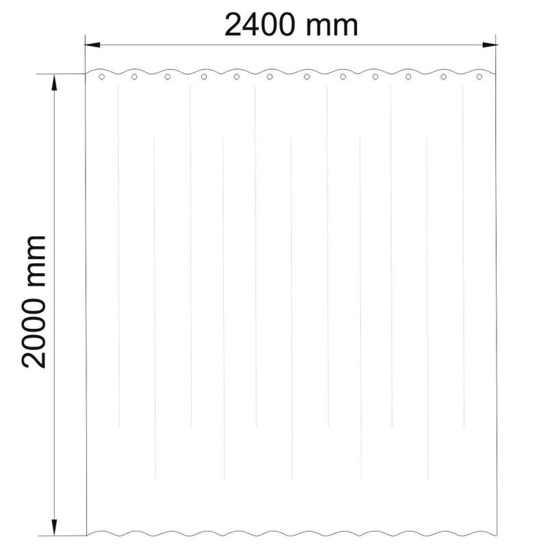 Штора для ванной WasserKRAFT Oder SC-30503, 240x200, цвет серый