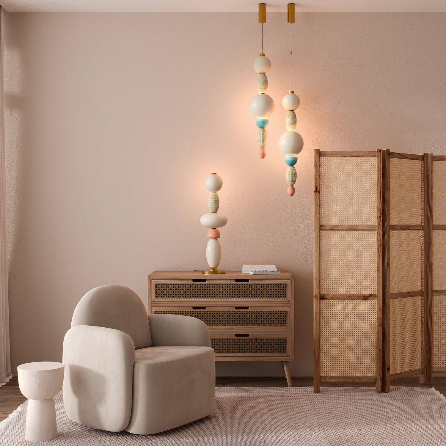 Настольный светильник Maytoni Adore MOD297TL-L24BS3K, арматура латунь, плафон стекло разноцветное - фото 1