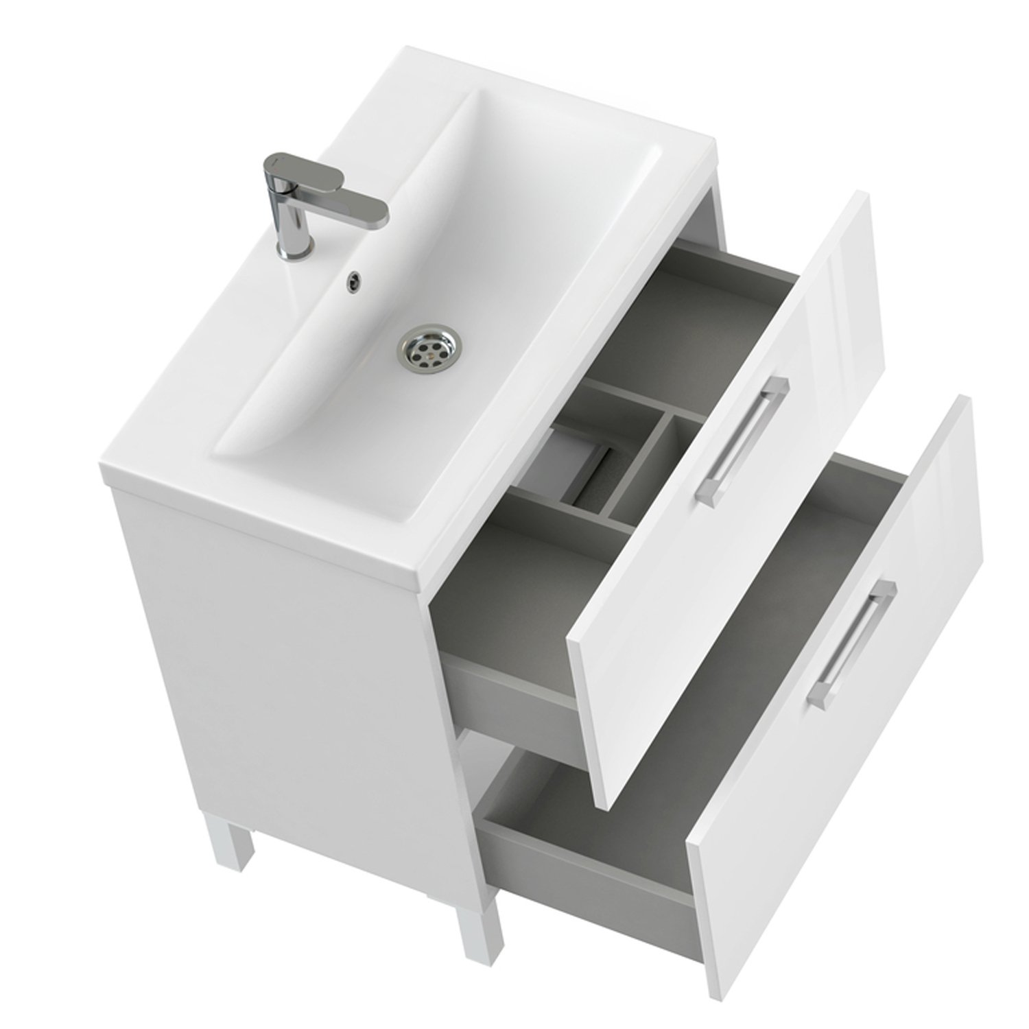 Мебель для ванной Cersanit Melar 80, с раковиной и смесителем, цвет белый