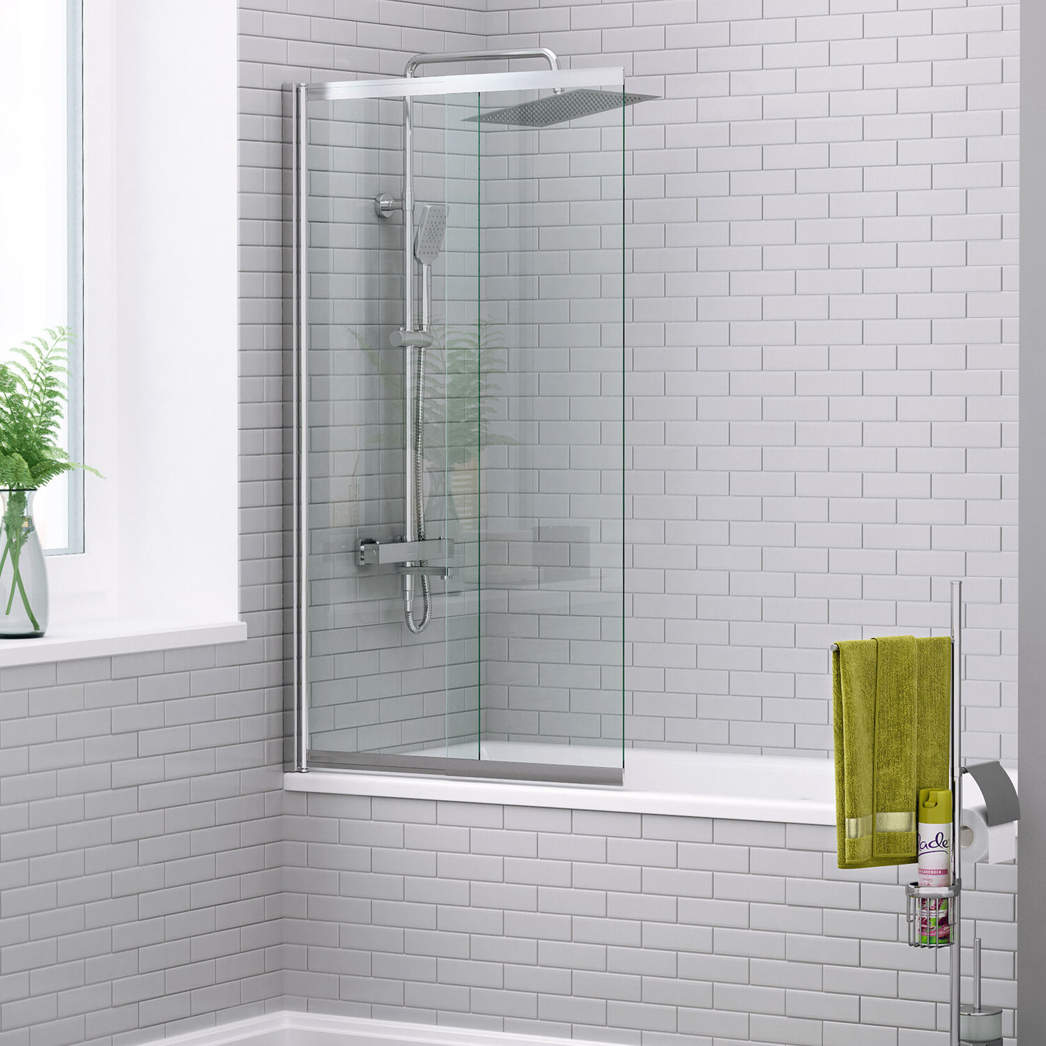 Шторка на ванну WasserKRAFT Main 41S02-100 WS 100x140, стекло прозрачное, профиль серебрисый - фото 1