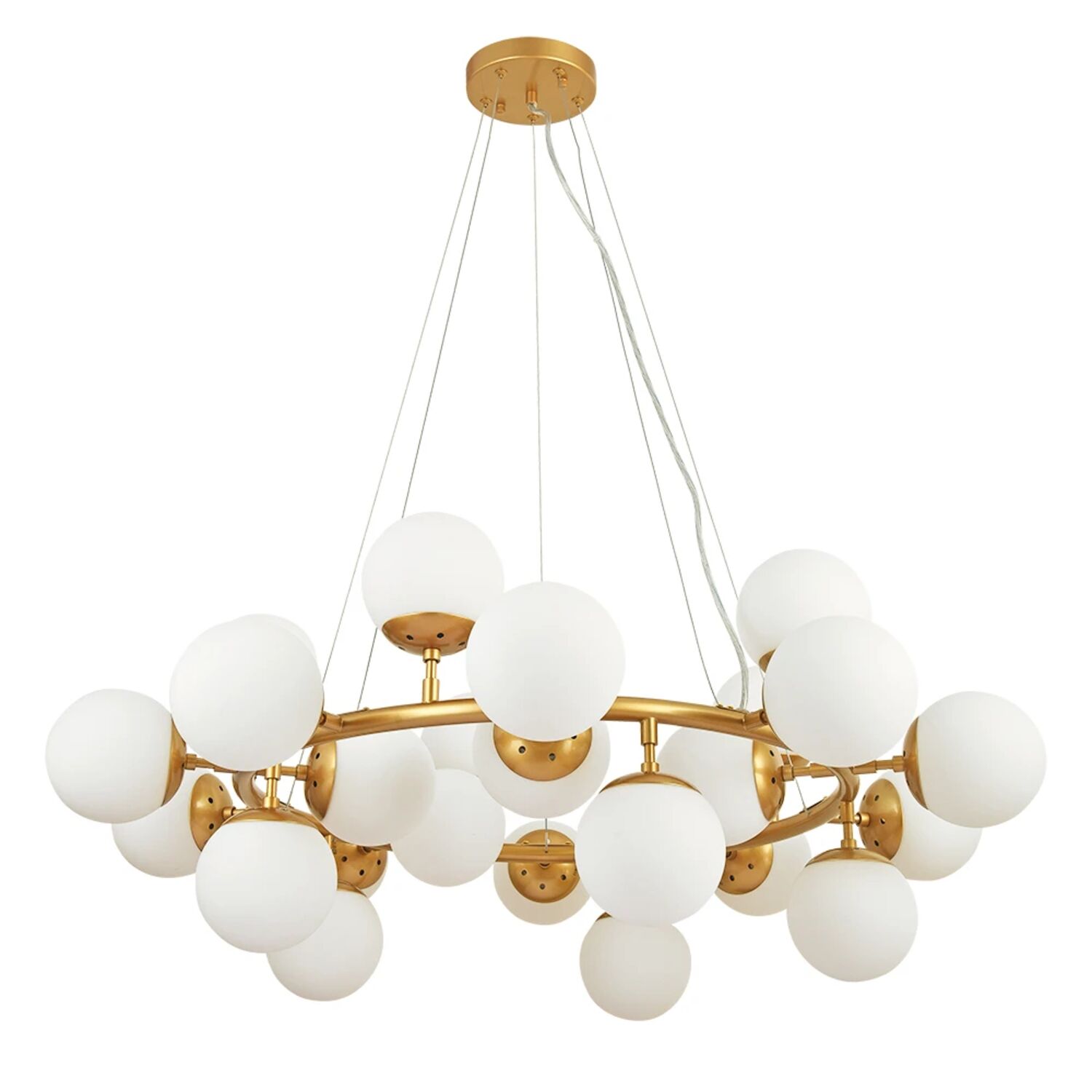 Подвесная люстра Arte Lamp Bolla A1664SP-25GO, арматура золото, плафон стекло белое