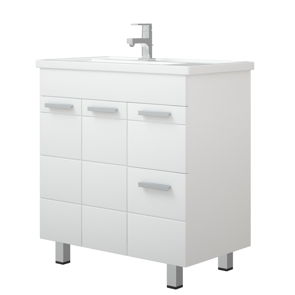 Тумба под раковину Corozo Денвер Z2 80, цвет белый - фото 1