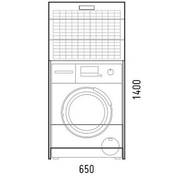 Шкаф-пенал Corozo Денвер 65 над стиральной машиной, с бельевой корзиной, цвет белый - фото 1
