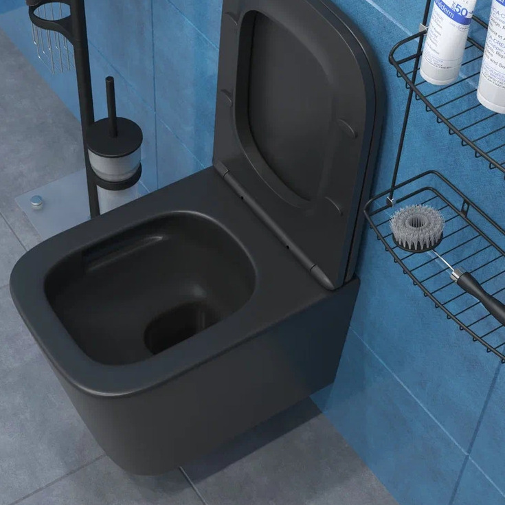 Комплект: Инсталляция JK01150+Кнопка JK023543BM черная+Verna T JK0711055MB черный унитаз, смыв торнадо - фото 1