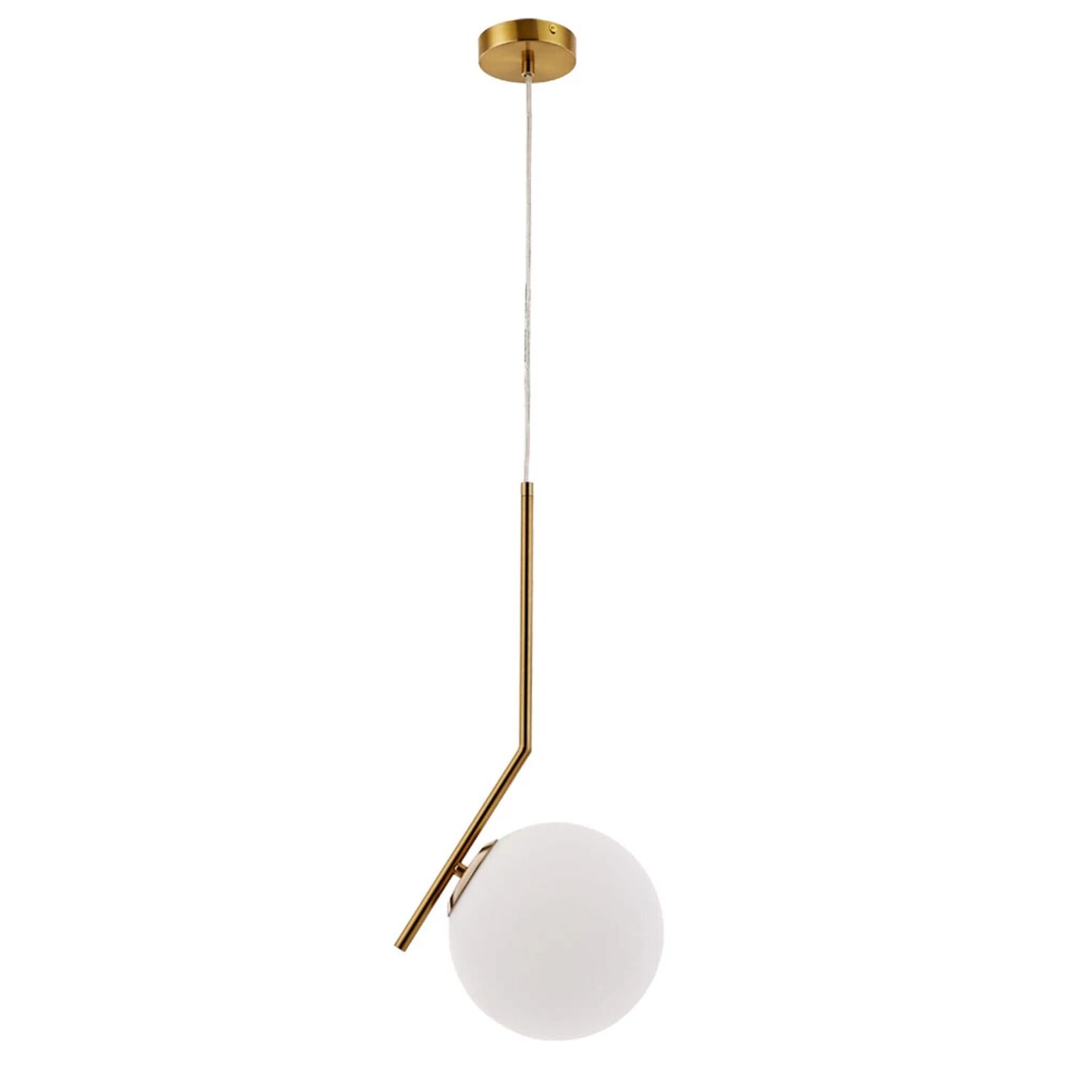 Подвесной светильник Arte Lamp Bolla-Unica A1923SP-1AB, арматура античная бронза, плафон стекло белое
