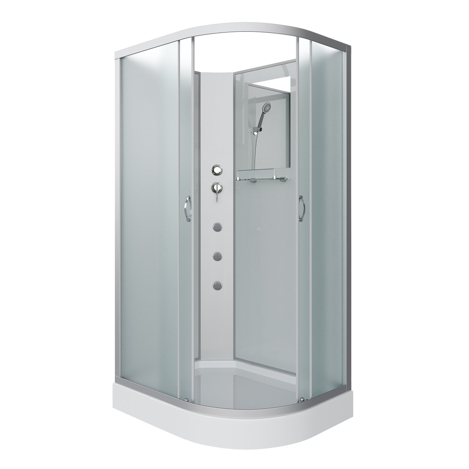 Душевая кабина Niagara Classic NG-3312-14LBKG 120х80, левая, стекло матовое, профиль серебро, без крыши, с гидромассажем - фото 1
