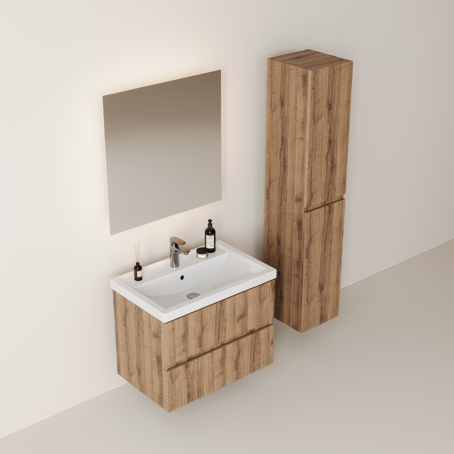 Мебель для ванной Оника Дарон 80, цвет дуб крафт золотой - фото 1