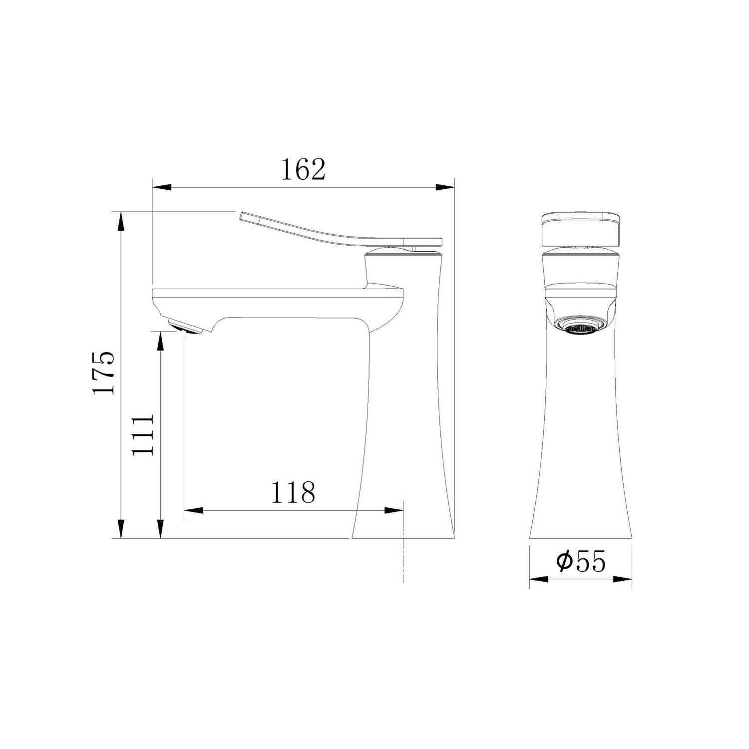 Смеситель Grossman Advans 510.K35.09.210 для раковины, цвет черный матовый