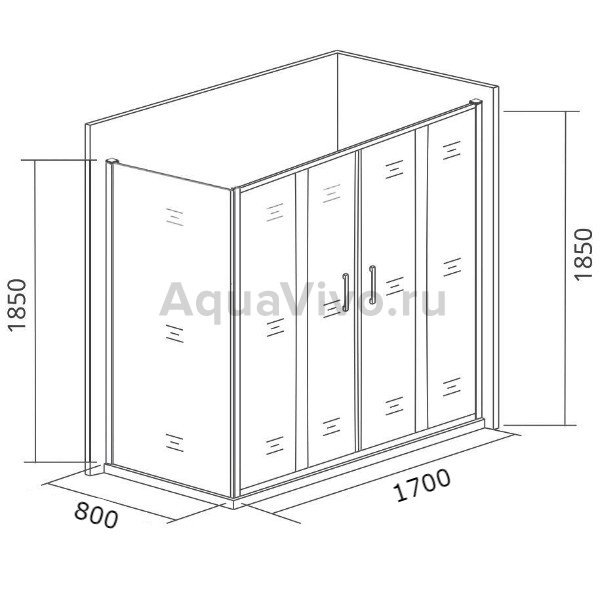 Душевой уголок Good Door Latte WTW-TD+SP-G-WE 170x80, стекло грейп, профиль белый - фото 1