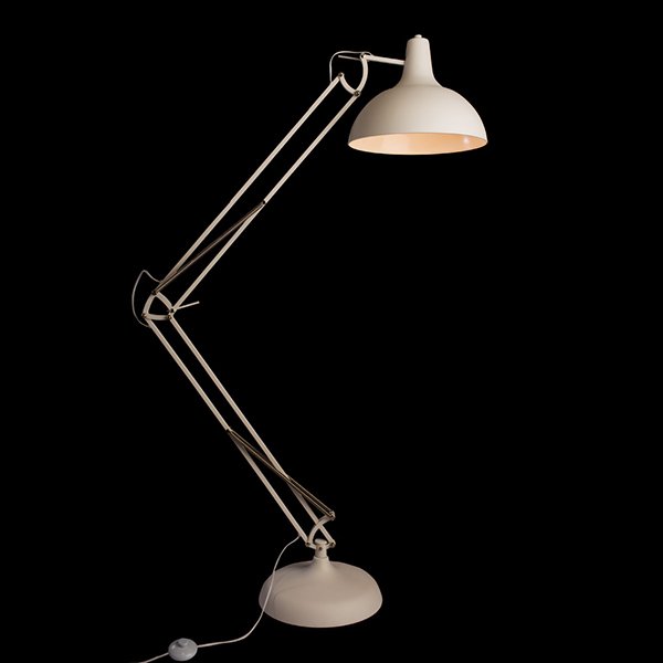 Торшер Arte Lamp Goliath A2487PN-1WH, арматура белая, плафон металл белый, 43х65 см - фото 1