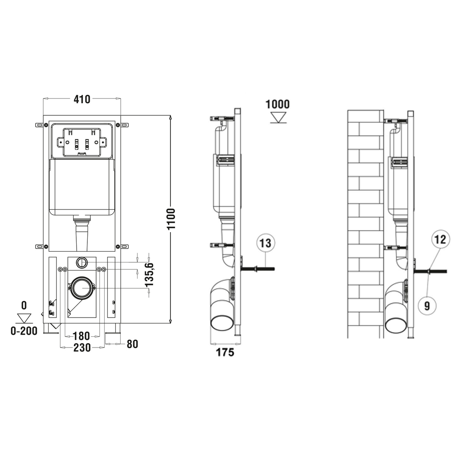 Комплект Weltwasser 10000011872 унитаза Gelbach 043 GL-WT с сиденьем микролифт и инсталляции Marberg 410 с белой кнопкой Mar 410 RD GL-WT