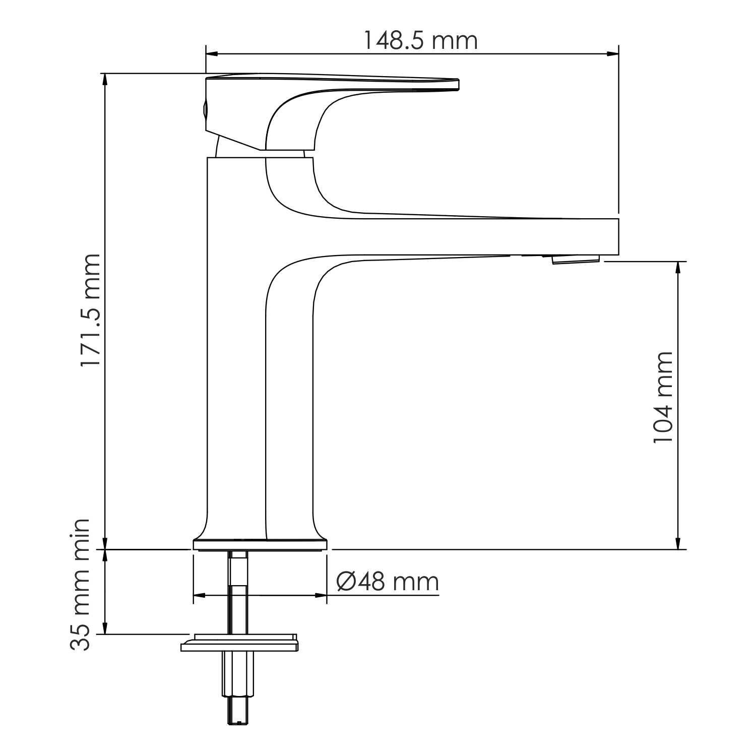 Смеситель WasserKRAFT Neckar 2103 для раковины, цвет глянцевое золото