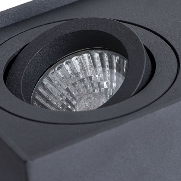 Точечный светильник Arte Lamp Factor A5544PL-2BK, арматура черная, плафон металл черный, 18х10 см