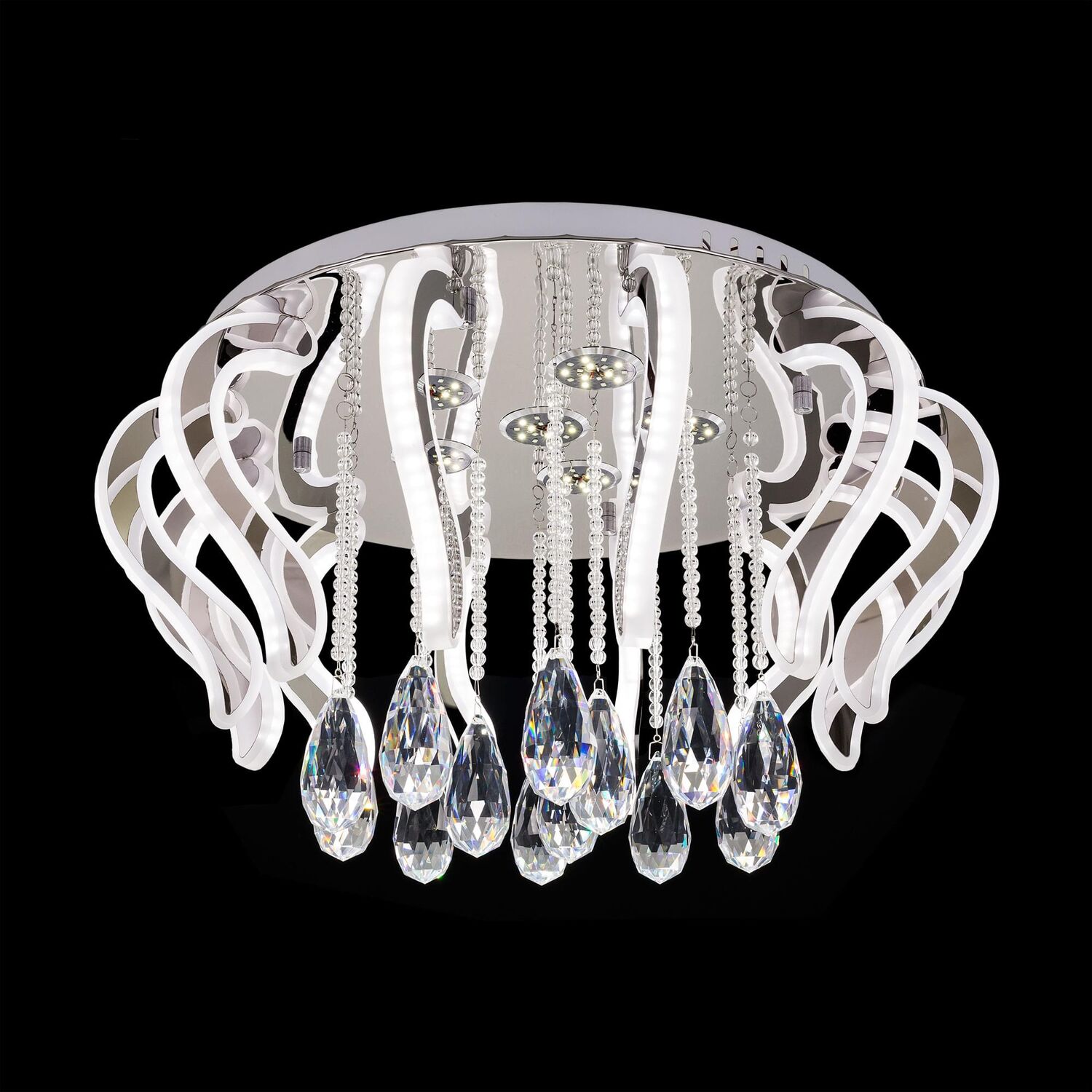 Потолочная люстра Citilux Krown EL334C108.1, арматура хром, плафоны хрусталь прозрачный