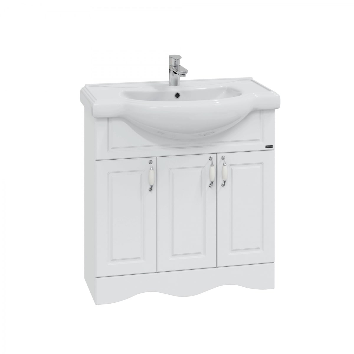 Тумба под раковину Санта Верона 80 напольная, с дверцами, цвет белый - фото 1