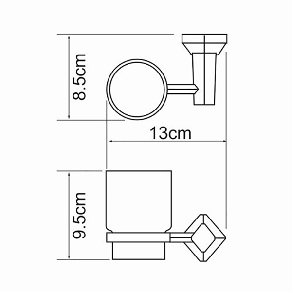 Стакан WasserKRAFT Aller K-1128C, цвет белый / хром - фото 1