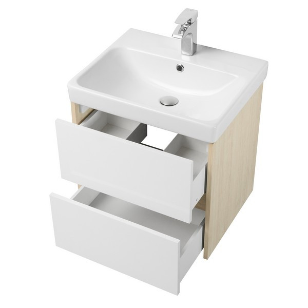Мебель для ванной Акватон Сканди 55, цвет белый / дуб верона