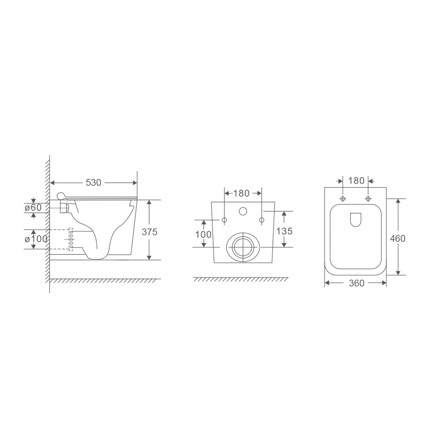 Унитаз Grossman Tornado GR-4441 BMSQ подвесной, безободковый, с сиденьем микролифт, цвет черный матовый - фото 1