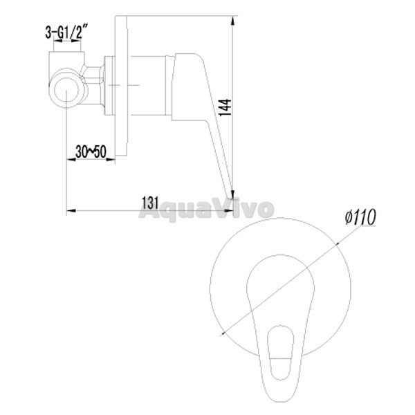 Смеситель Lemark Luna LM4123C для душа, встраиваемый