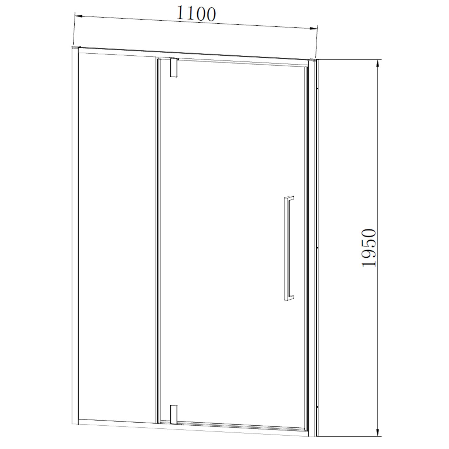 Душевая дверь Vincea Slim-N VDP-4SN 110x195, стекло прозрачное, профиль хром - фото 1