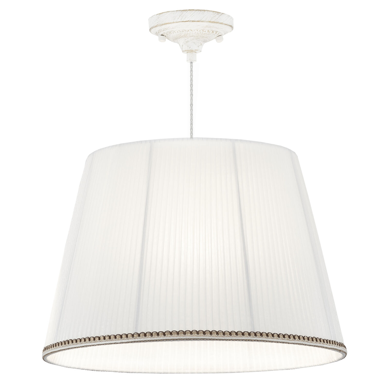 Подвесной светильник Citilux Вена CL402020, арматура белая с золотом, плафоны текстиль белый - фото 1