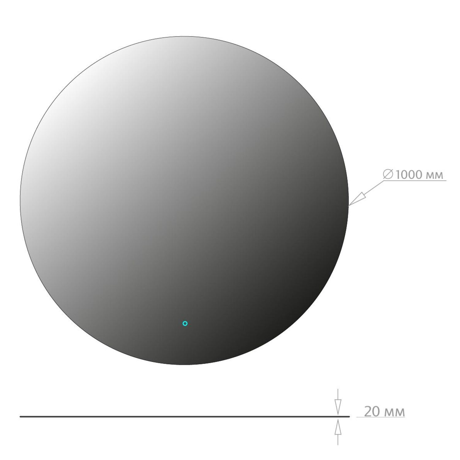 Зеркало Оника Сола 100x100, с подсветкой и диммером - фото 1
