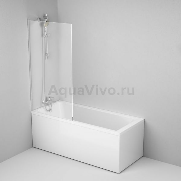 Шторка на ванну AM.PM Gem 80 W90BS-080-140CT, стекло прозрачное, профиль хром