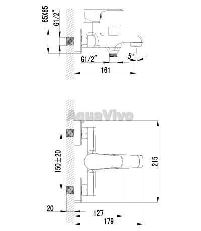 Смеситель Lemark Plus Factor LM1612C для ванны - фото 1