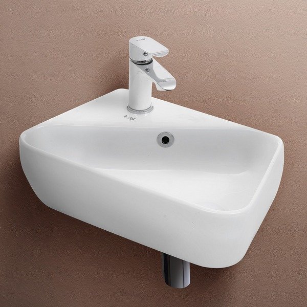 Раковина Weltwasser SK Aisbach 5096 L подвесная, 46x28 см, левая, цвет белый глянец - фото 1