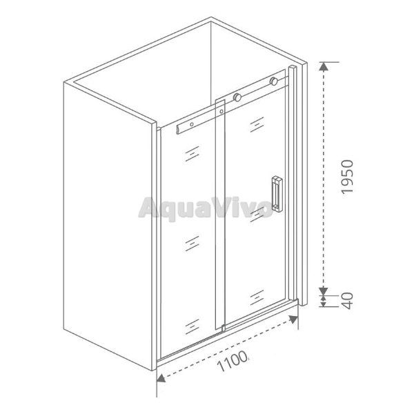 Душевая дверь Good Door Puerta WTW-110-C-CH 110, стекло прозрачное, профиль хром - фото 1