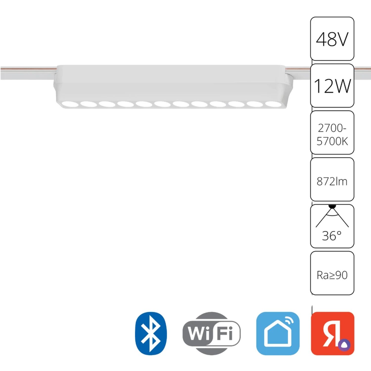 Магнитный трековый светильник Arte Lamp Rapid A2954PL-1WH, арматура белый 