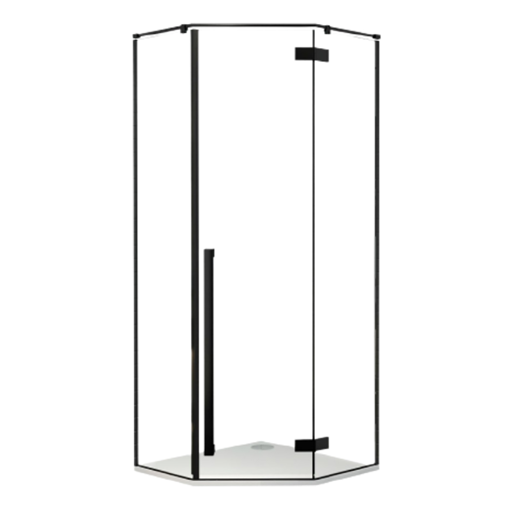 Душевой уголок CeruttiSPA C2A 100x100, стекло прозрачное, профиль черный - фото 1