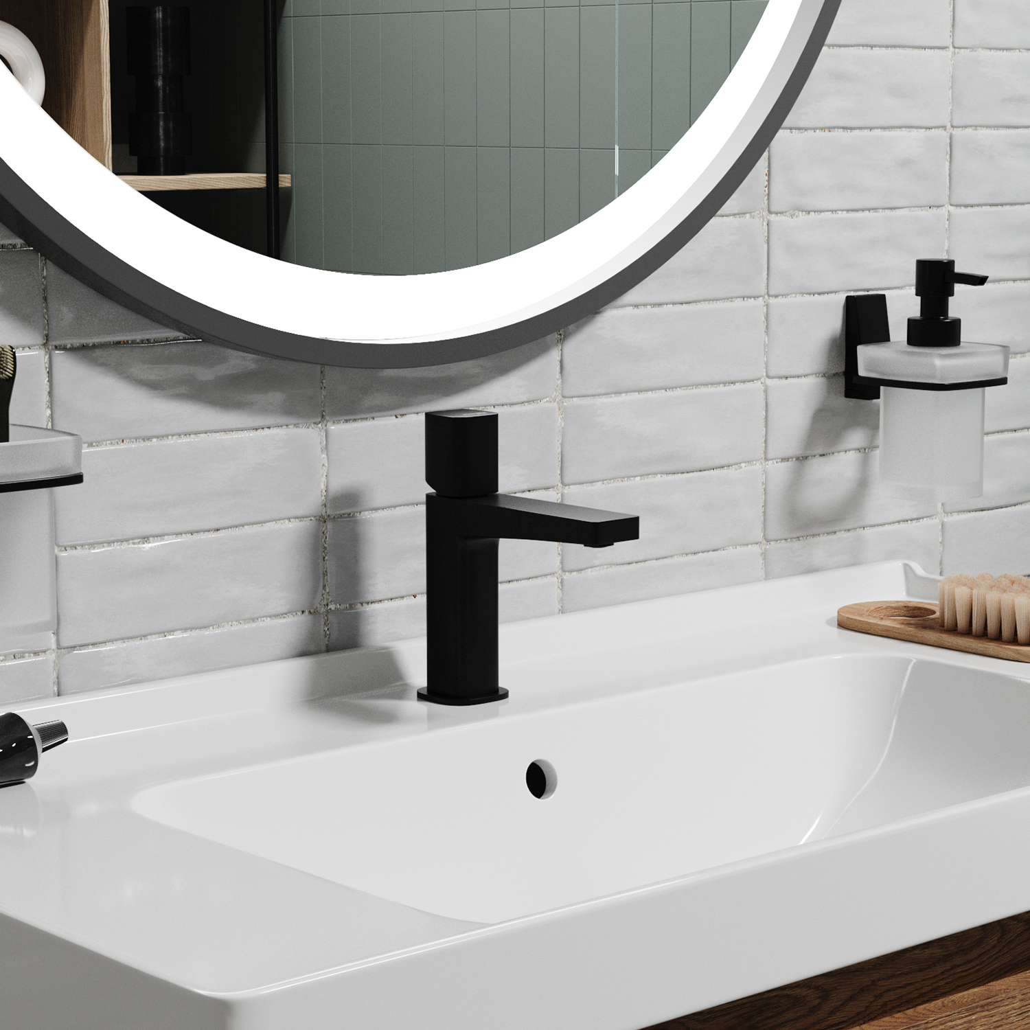 Смеситель WasserKRAFT Nuthe 9103 для раковины, цвет черный - фото 1