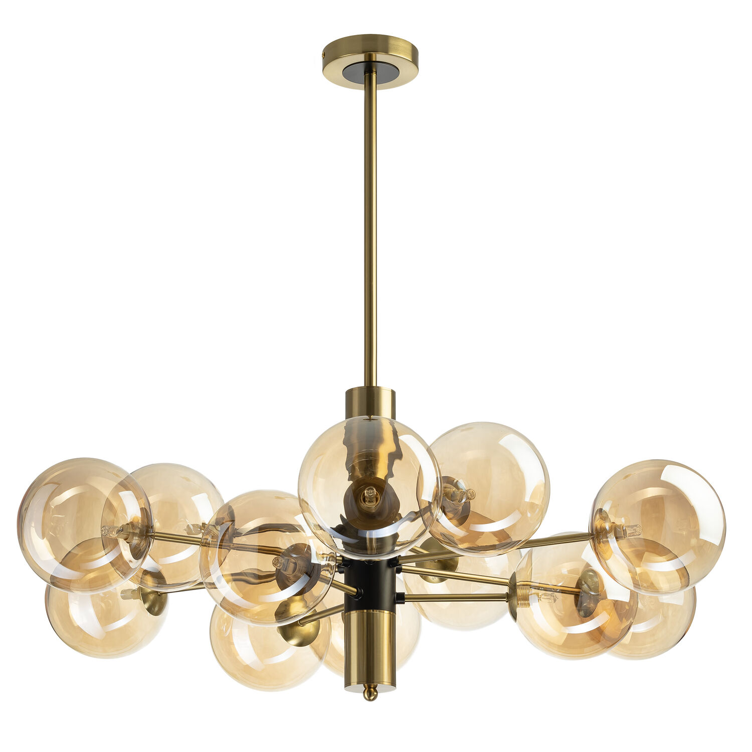 Люстра Citilux Нарда CL204190, арматура бронза / чрная, плафоны стекло шампань - фото 1