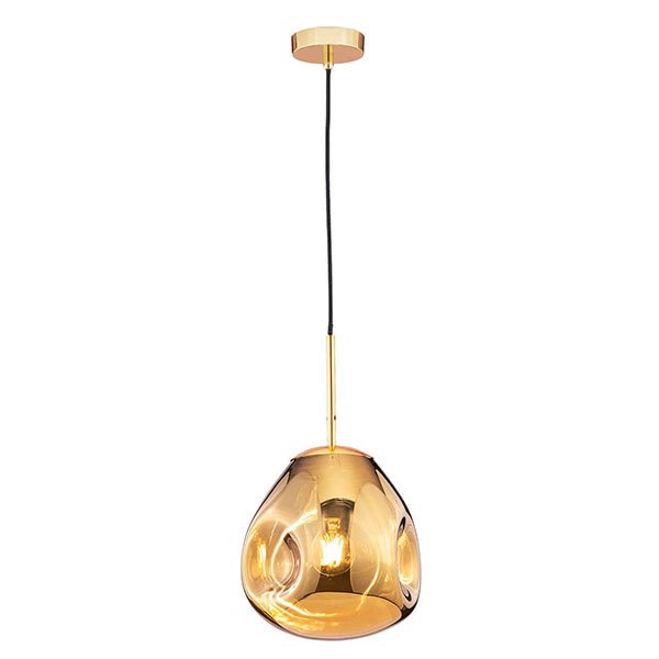 Подвесной светильник Maytoni Mabell P014PL-01G, арматура золото, плафон стекло золото, 25х25 см