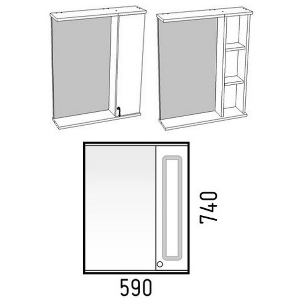 Мебель для ванной Corozo Элегия Ретро 60, с бронзовыми ручками, цвет белый