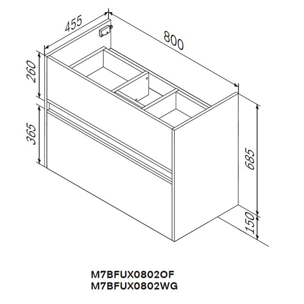 Тумба под раковину AM.PM Sense 80 подвесная/напольная, цвет белый глянец - фото 1