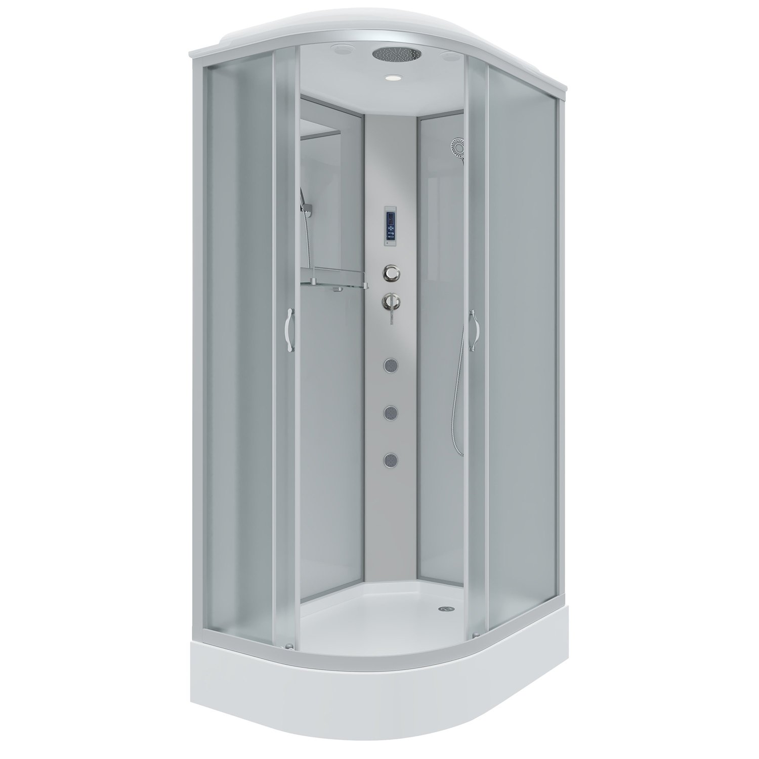 Душевая кабина Niagara Classic NG-3312-14RF 120х80, правая, стекло матовое, профиль серебро, с крышей, с гидромассажем - фото 1