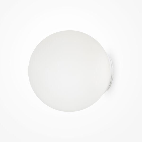 Бра Maytoni Basic Form MOD321WL-01W3, арматура белая, плафон стекло белое
