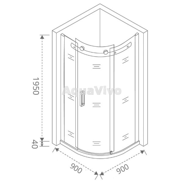 Душевой уголок Good Door Altair R-90-C-CH 90х90, стекло прозрачное, профиль хром