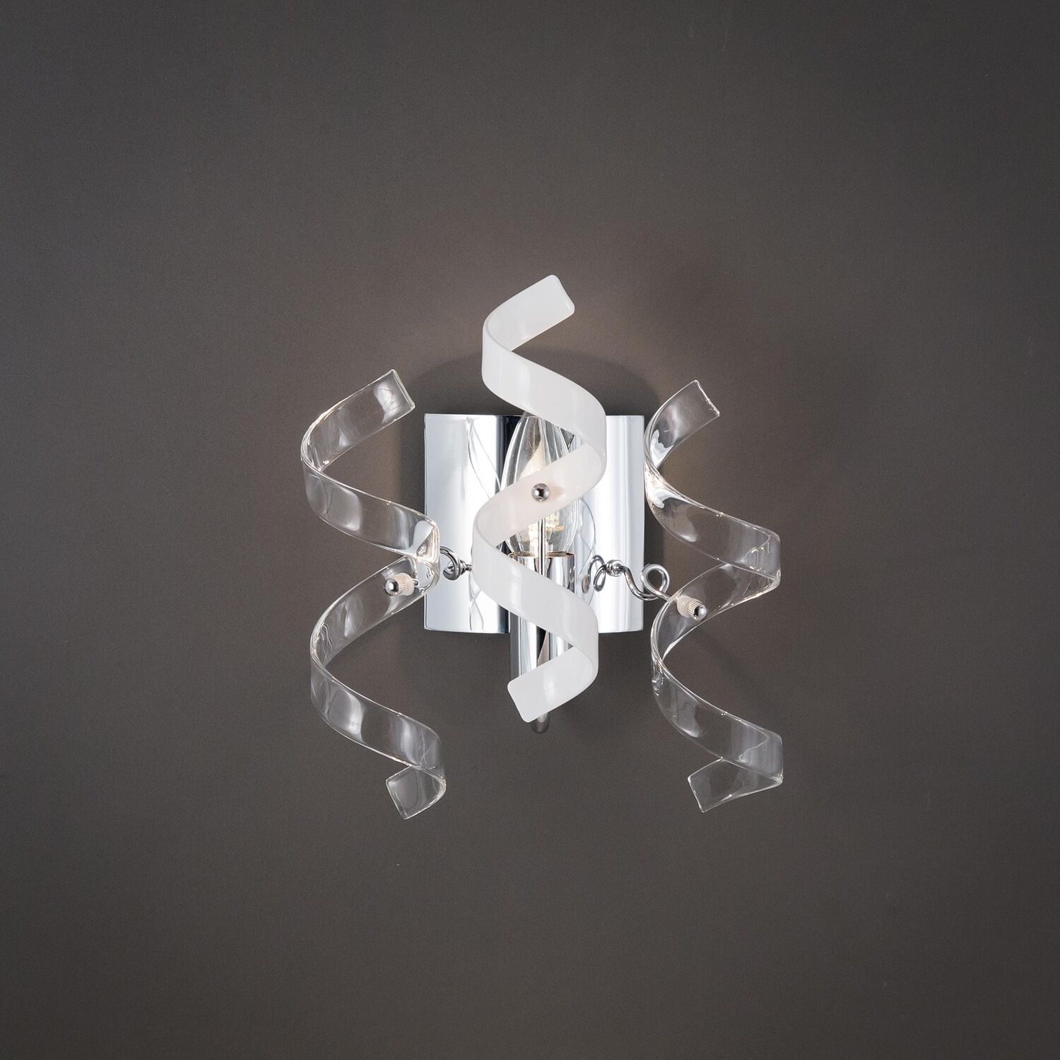 Бра Citilux Рандом CL222321, арматура хром, плафоны стекло прозрачное / белое - фото 1