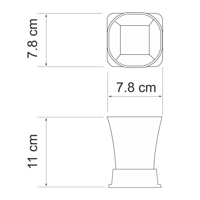 Стакан WasserKRAFT Amper K-5428NICKEL, настольный, цвет никель - фото 1