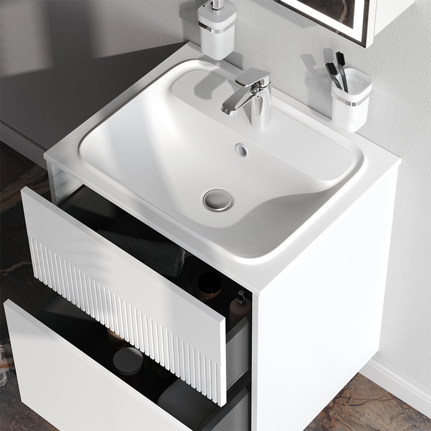 Тумба под раковину AM.PM Func 60, цвет белый матовый - фото 1