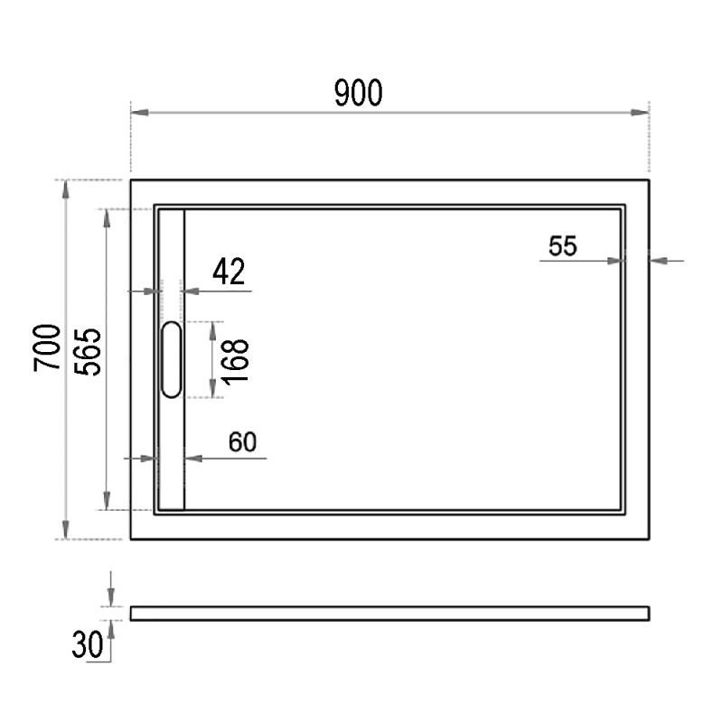 Поддон для душа Weltwasser WW TRS 9070 STONE-WT 90x70, литьевой мрамор, цвет белый