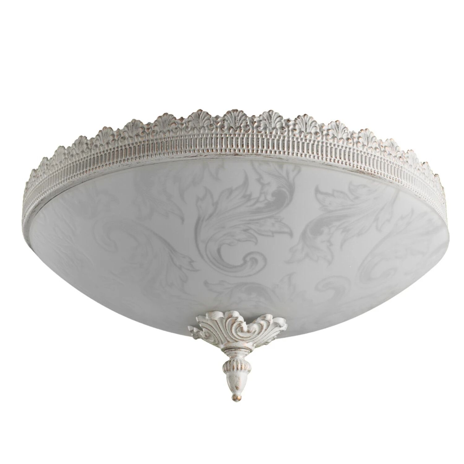Потолочный светильник Arte Lamp Crown A4541PL-3WG, арматура бело-золотой, плафон стекло белое