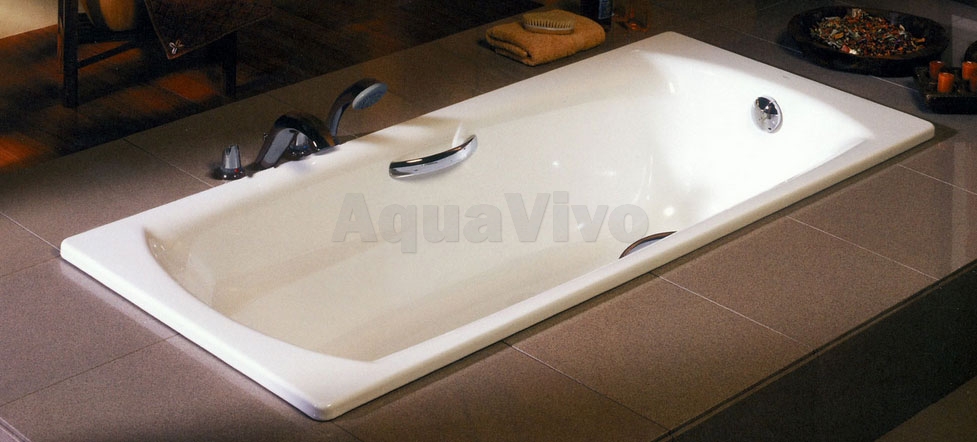 Стальная ванна Roca Swing 2201E0000 170х75, с антискользящим покрытием, с отверстиями под ручки
