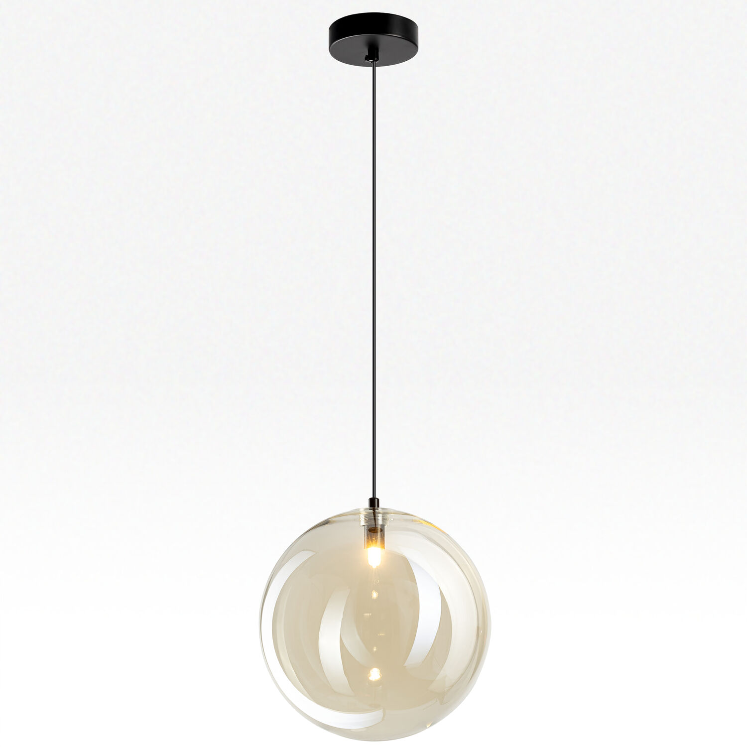 Подвесной светильник Citilux Orton CL202042, арматура черная, плафоны стекло шампань - фото 1