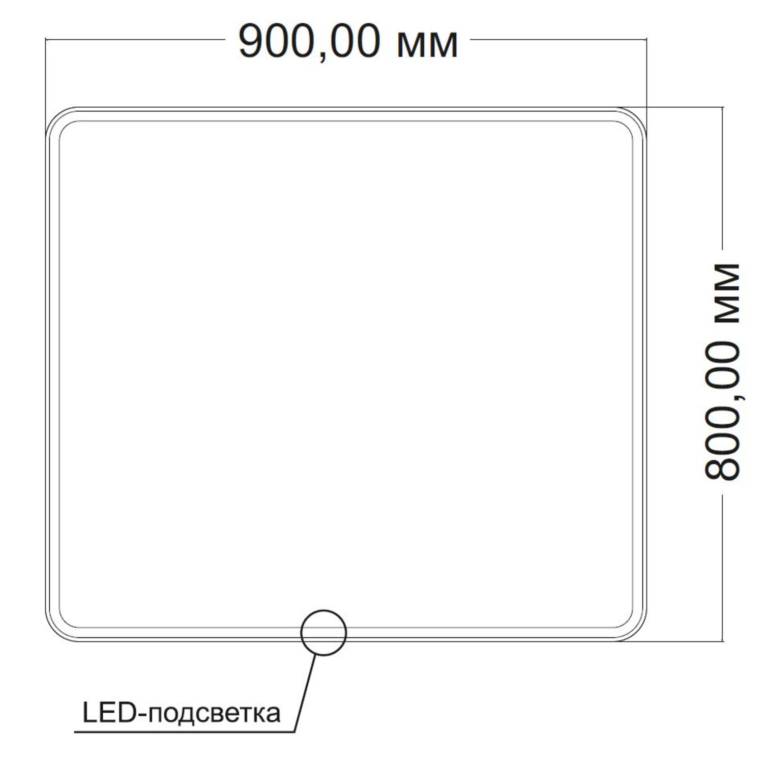 Зеркало Vincea VLM-3VC908 90х80, с подсветкой и диммером - фото 1