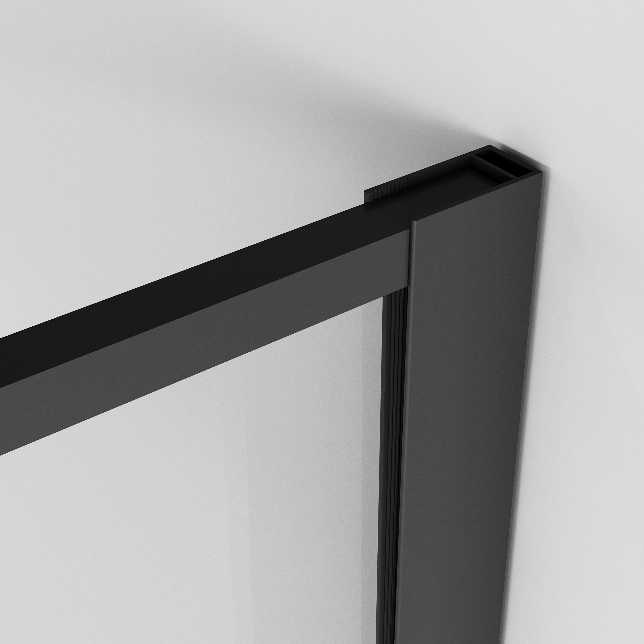 Душевая перегородка Niagara Nova NG-680-10 Black 100x195, стекло прозрачное с рисунком, профиль черный матовый