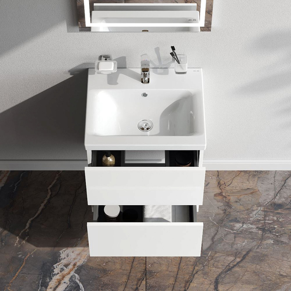 Тумба под раковину AM.PM Gem 50 подвесная, цвет белый глянец - фото 1